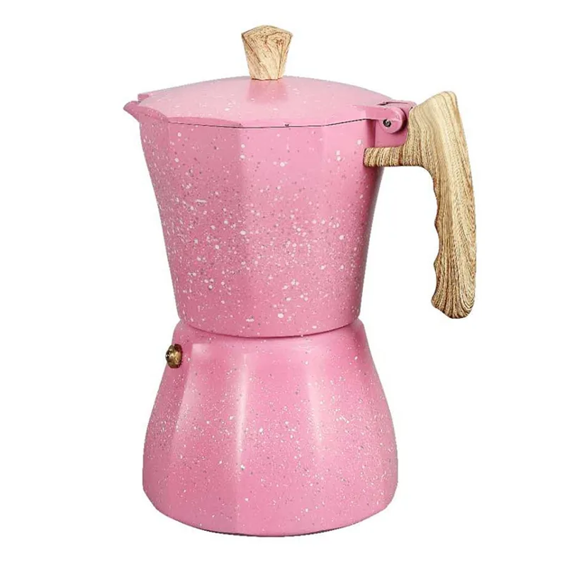 European Style Aluminum Coffee Pot Turkish Octagonal Pot Cup