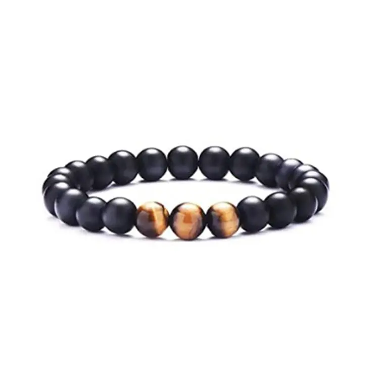 Tiger Eye Stone Volcanic Bracelet Men's