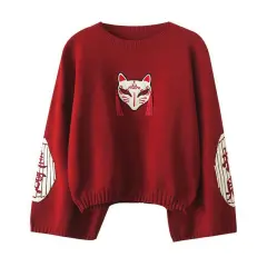 Women's Japanese Mori Girl Student Cute Bottoming Shirt - Red Wine - View 1