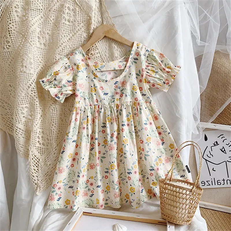 Children's Clothing Girls Floral Dress Pastoral Style Princess