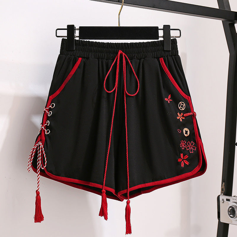 Large Size Female Fat Sister Summer New National Tide Suit, Female Belly And Thin Western Style Improved Hanfu Shorts Two-Piece Suit