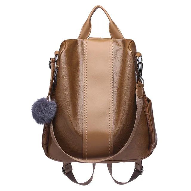 Student Schoolbag Outdoor Waterproof Travel Bag Brown - Shop at LoveMi