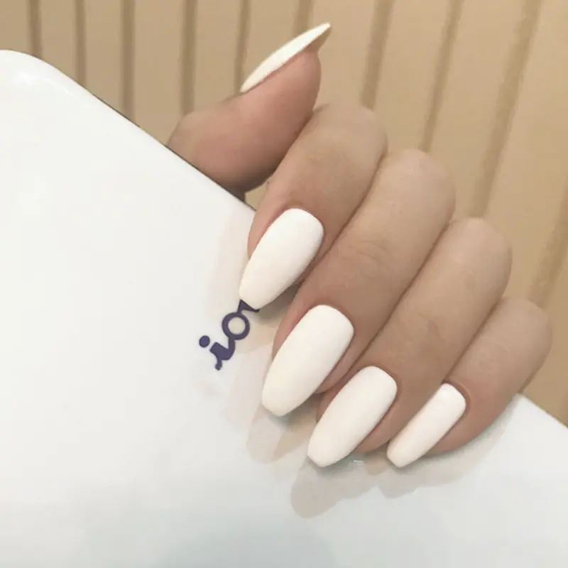 Frosted Short Ballet Wear Finished Fake Nails