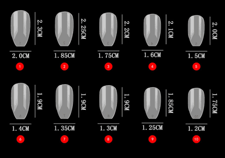 Матовые короткие балетки с законченными накладными ногтями, однотонная нашивка