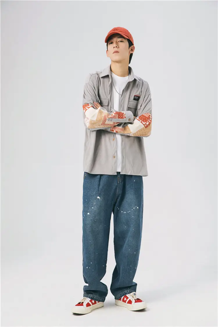 Shirt Men'S Hong Kong Style Japanese Street Fashion Loose Very Fairy Shirt Men'S Leisure Net Red Shirt Men'S Ruffian Handsome
