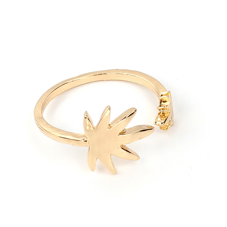 Coconut Tree  Ring Female Models Personality Fashion Trendy Ring Jewelry Korean Temperament Fashion Refers To Jewelry