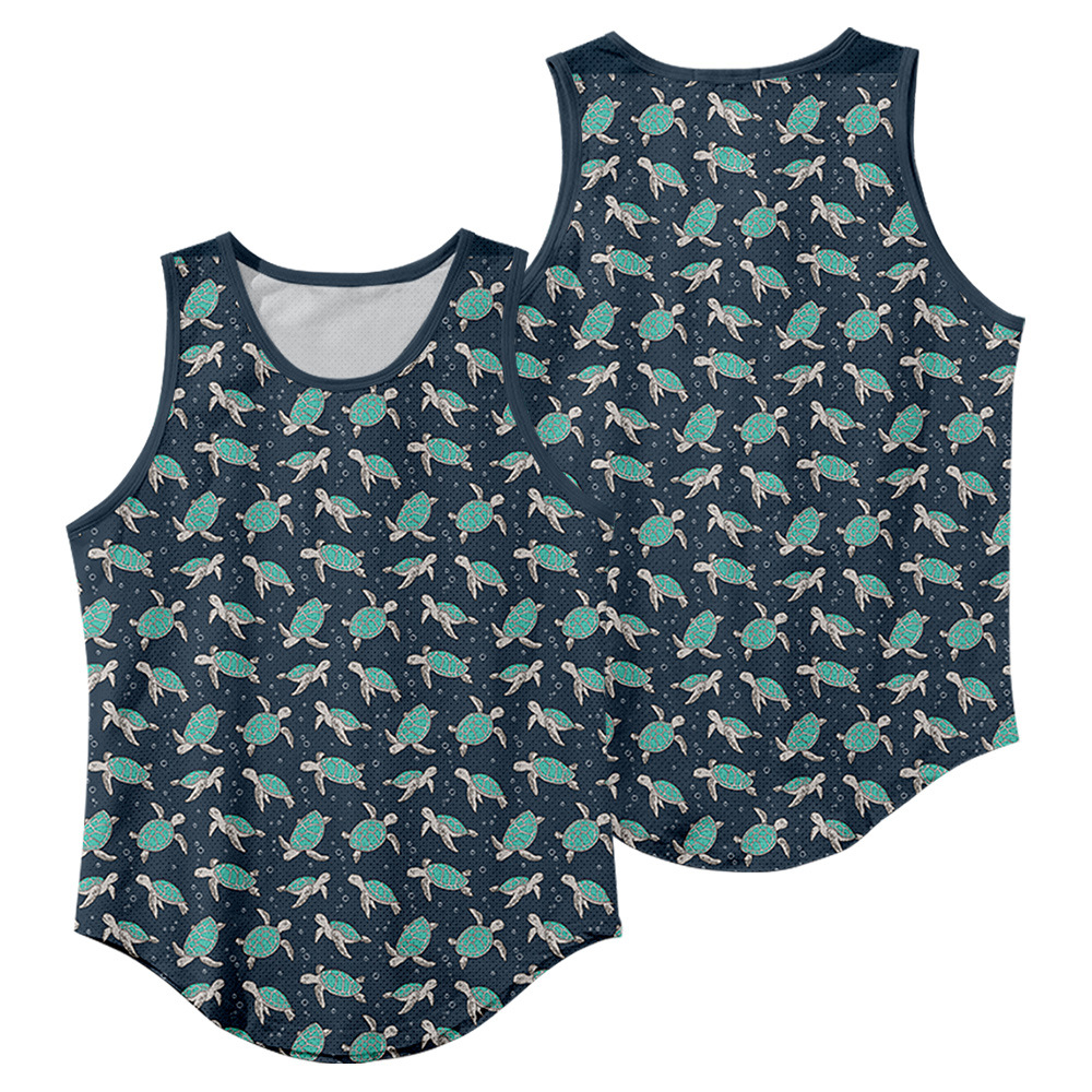 3d digital printing casual loose sports vest (blue-s)