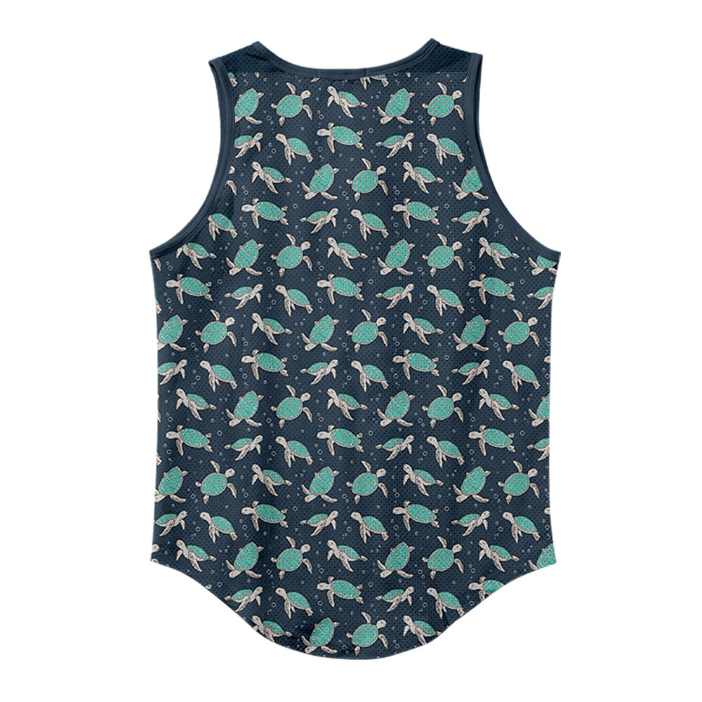 3d digital printing casual loose sports vest (blue-s)