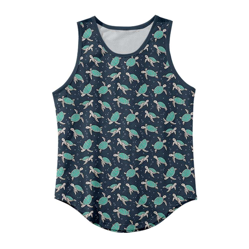 3d digital printing casual loose sports vest (blue-s)