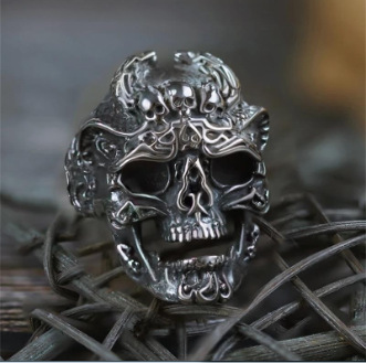 Punk Three Skeletons Ring Domineering Skeletons Party Ring
