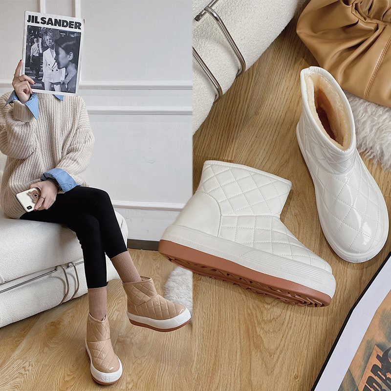 Fashion Winter Plus Velvet Warm Waterproof Cotton Shoes