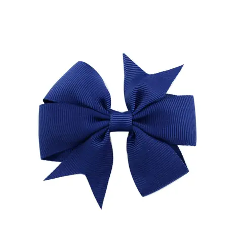 V-Shaped Ribbed Ribbon Hairpin Solid Color Bow Children'S Headdress