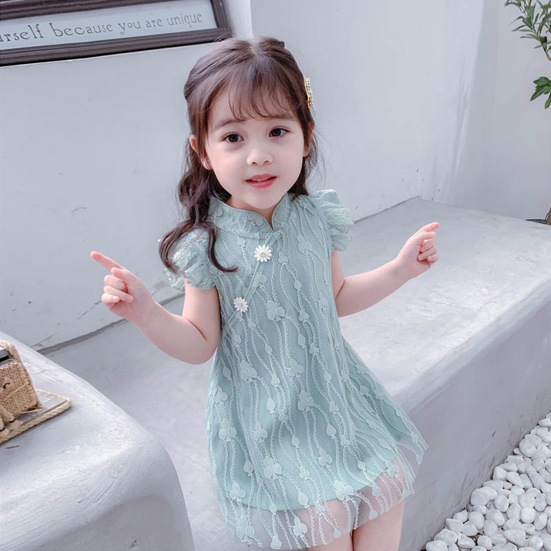Summer New Children'S Cheongsam Can Be Salt And Sweet Chinese Style Retro Comfortable Cheongsam Dress