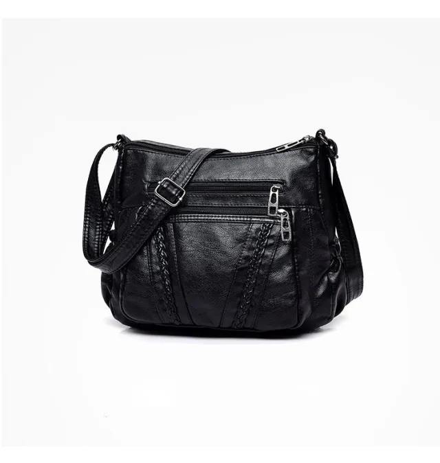 Washed Leather Ladies One Shoulder Messenger Bag Washed leather ladies one shoulder messenger bag Style B - Shop at LoveMi