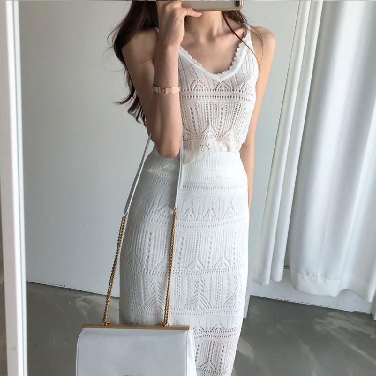 Fashion Knitted Western Style High Waist Slim Suit Skirt