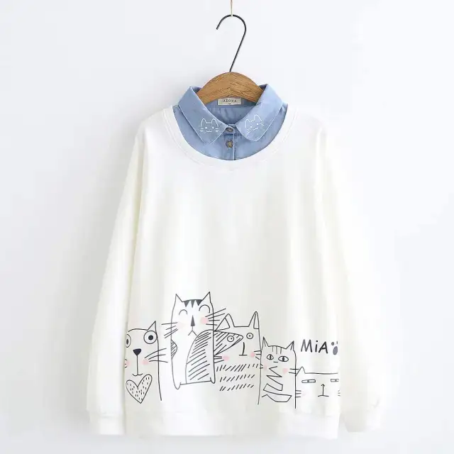 Spring Sweater Women'S Tide Spring And Autumn College Wind Junior High School Students Thin Loose Loose Spring Girl Cute Top Clothes - Shop at LoveMi