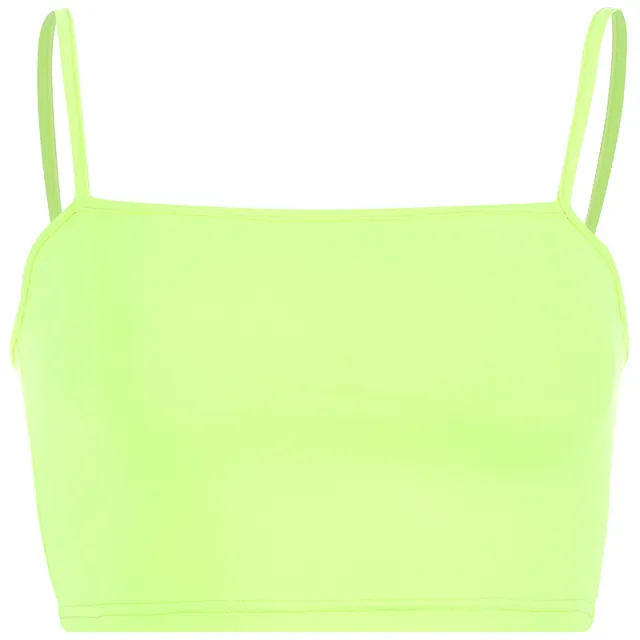Vest Female Fluorescent Short Paragraph Navel Camisole Green - Shop at LoveMi