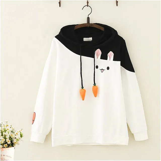 Hooded Sweatshirt Student Girl Soft Cute Girl Coat Girlfriend Fashion Trendy White - Shop at LoveMi