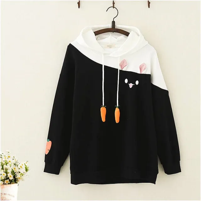 Hooded Sweatshirt Student Girl Soft Cute Girl Coat Girlfriend Fashion Trendy Black - Shop at LoveMi