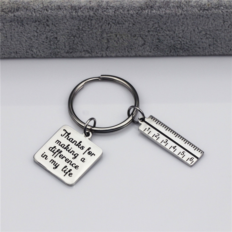 Title 2, Stainless Steel Ruler Square Brand Waist Keycha...