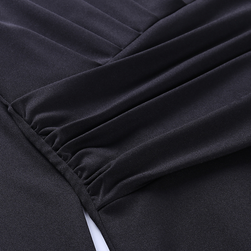 Fashionable Shoulder Pads Slim Long Slit Skirt