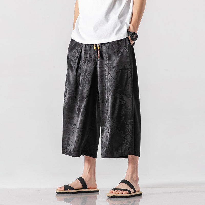 Title 3, Sommer Herren Cropped Hose im chinesischen Stil...