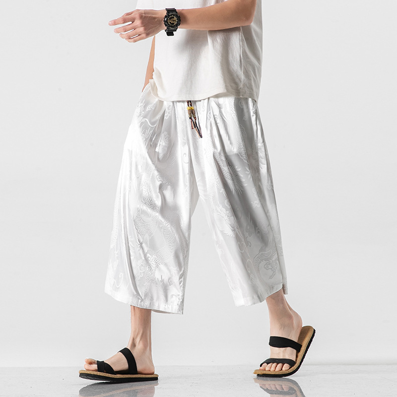 Title 5, Sommer Herren Cropped Hose im chinesischen Stil...