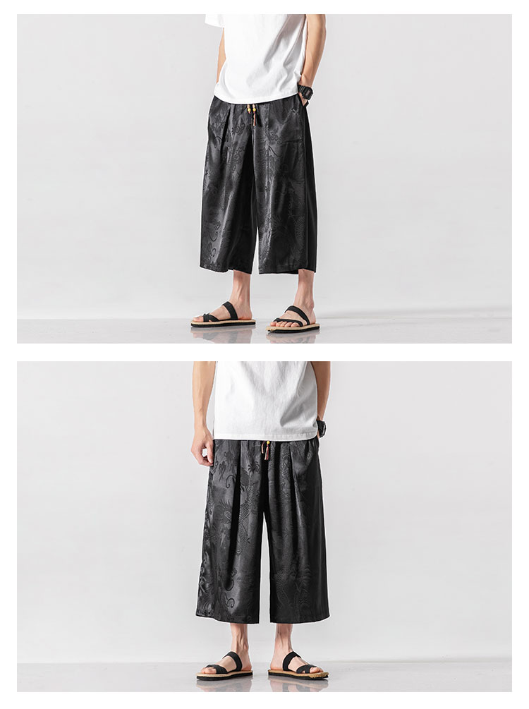 Title 6, Sommer Herren Cropped Hose im chinesischen Stil...