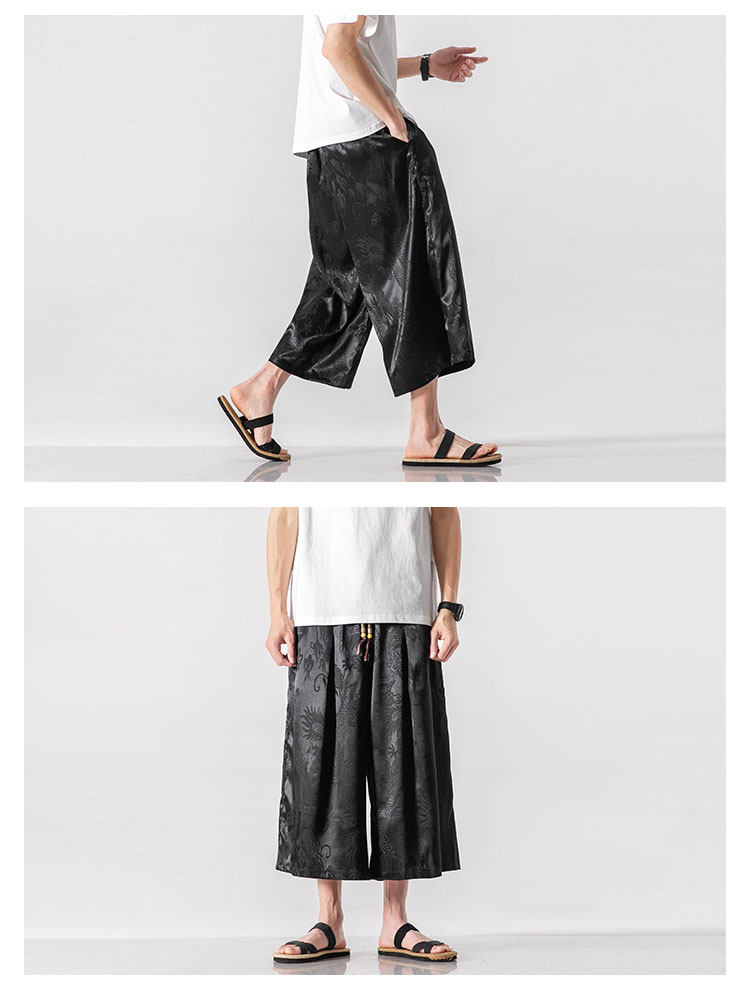 Title 7, Sommer Herren Cropped Hose im chinesischen Stil...