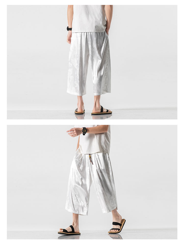 Title 8, Sommer Herren Cropped Hose im chinesischen Stil...