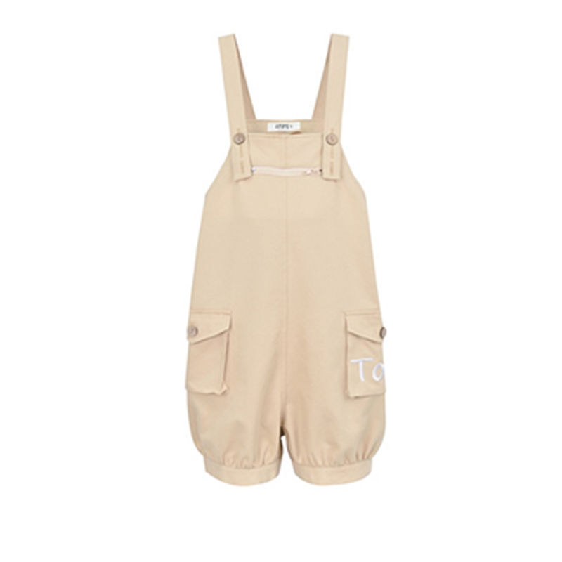 Two-piece New Mori Female Students Sweet And Loose Short-sleeved Striped T-shirt Overalls