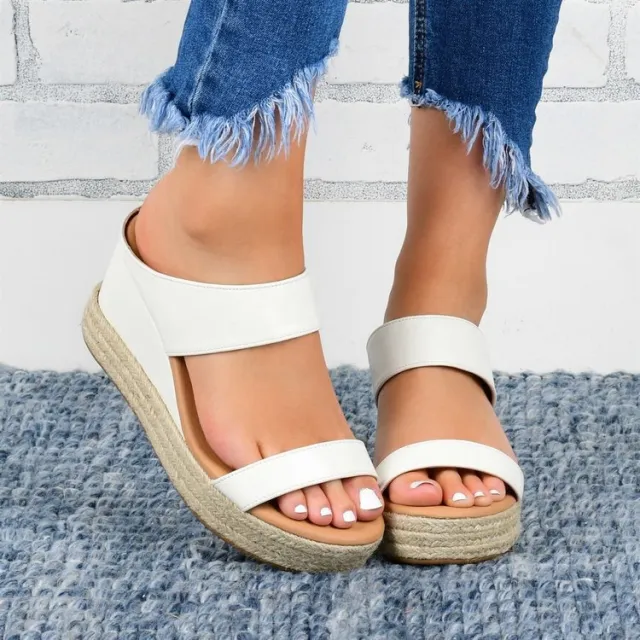 Summer New European And American Foreign Trade Women's Shoes Wedge Toe Plus Size Cross Border Women's Sandals Manufacturer White - Shop at LoveMi