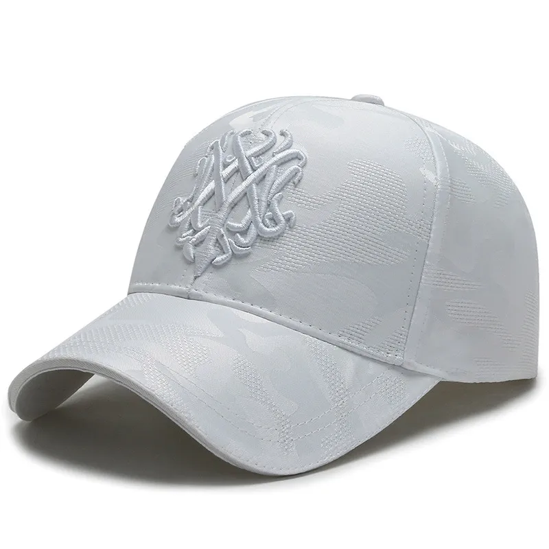 Korean Version Of The Trendy Fashion Leisure All-Match Spring And Autumn Baseball Caps Sun Protection Caps Men'S Sun Hats - White