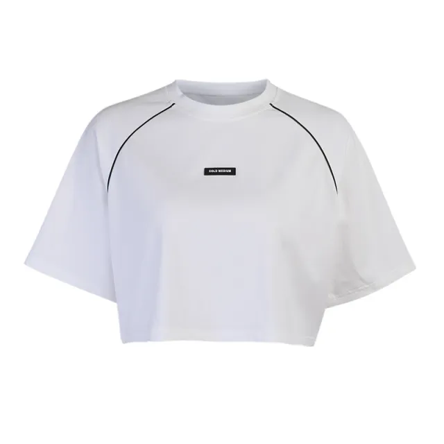 Loose Navel Teeth Strips Labeled Short T shirt White - Shop at LoveMi