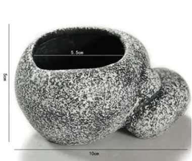 Ceramic Simulation Stone Hydroponic Pots Multifunctional Cichlid Pots Hide Breeding Fish Tanks - Shop at LoveMi