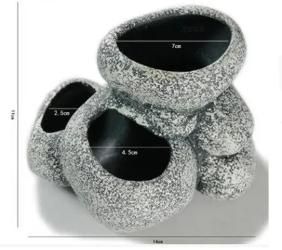 Ceramic Simulation Stone Hydroponic Pots Multifunctional Cichlid Pots Hide Breeding Fish Tanks - Shop at LoveMi