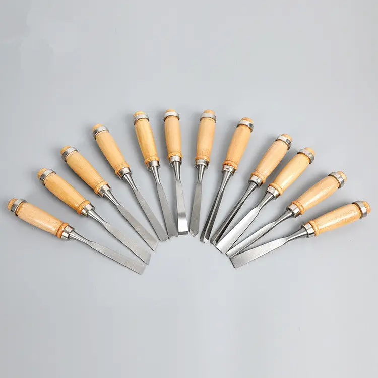 Manufacturers Supply New 12-Piece Tool Carving Chisels Handmade Wood