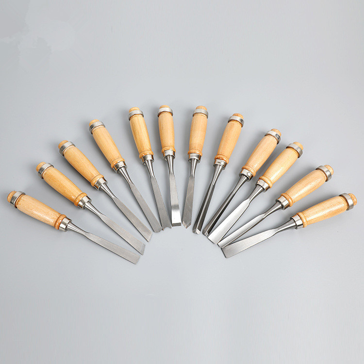 Manufacturers Supply New 12-Piece Tool Carving Chisels Handmade Wood Carving Knives Woodworking Turning Tools Carving Woodworking Chisels