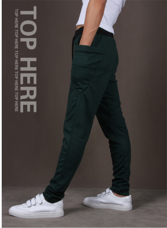 Men's Big Pockets Elasticated Feet Sports Trousers Burst