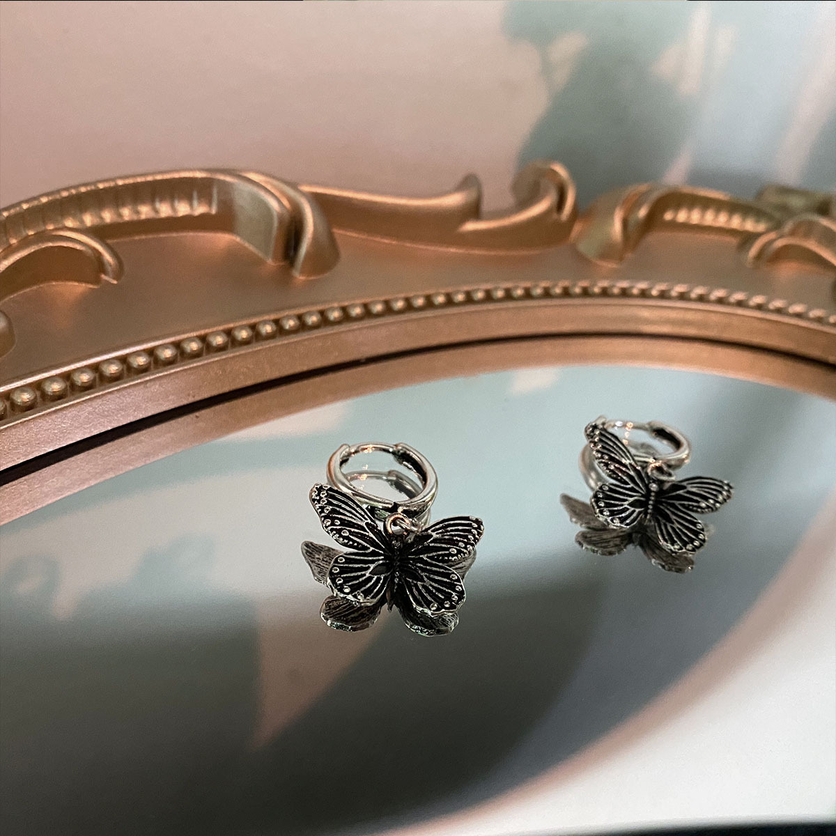 Hong Kong Style Retro Butterfly Shape Earrings Earrings Women