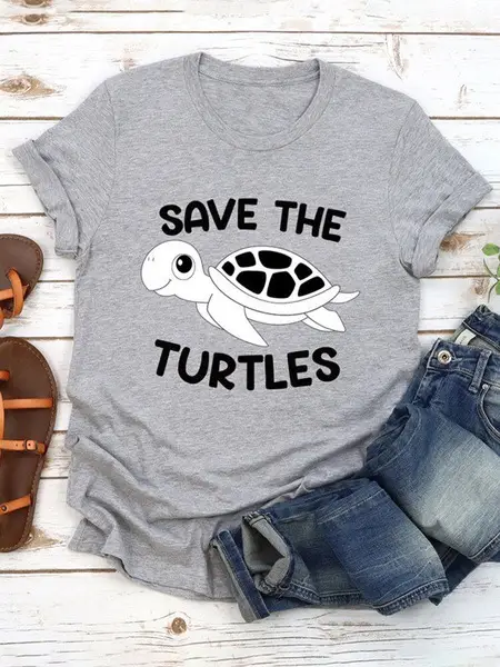 Amazon Turtle Turtle Print Short-Sleeved T-Shirt