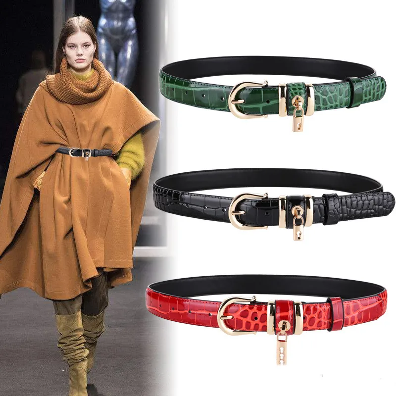 Wide Belt Ladies Cowhide Leather Decorative