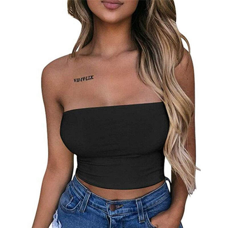 Title 8, New Women Sexy Off Shoulder Strapless Casual Ta...