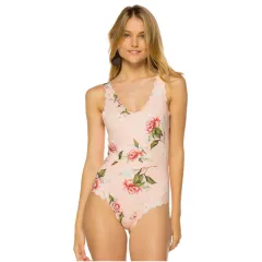 New Printed One-Piece Swimsuit Bikini Ladies Swimwear - Pink - View 1