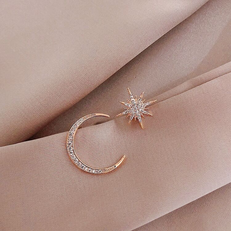 925 Silver Needle Earrings Asymmetric Earrings