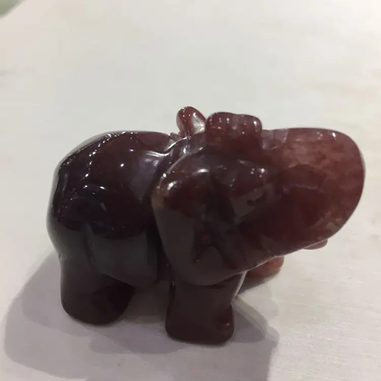 Natural Crystal Crafts Elephant Ornaments Stone Rough