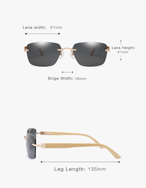 Title 1, New Style Bamboo Foot Sunglasses Square Framele...