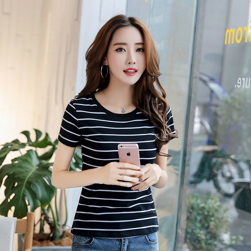 Title 4, Black And White Striped T-shirt Women