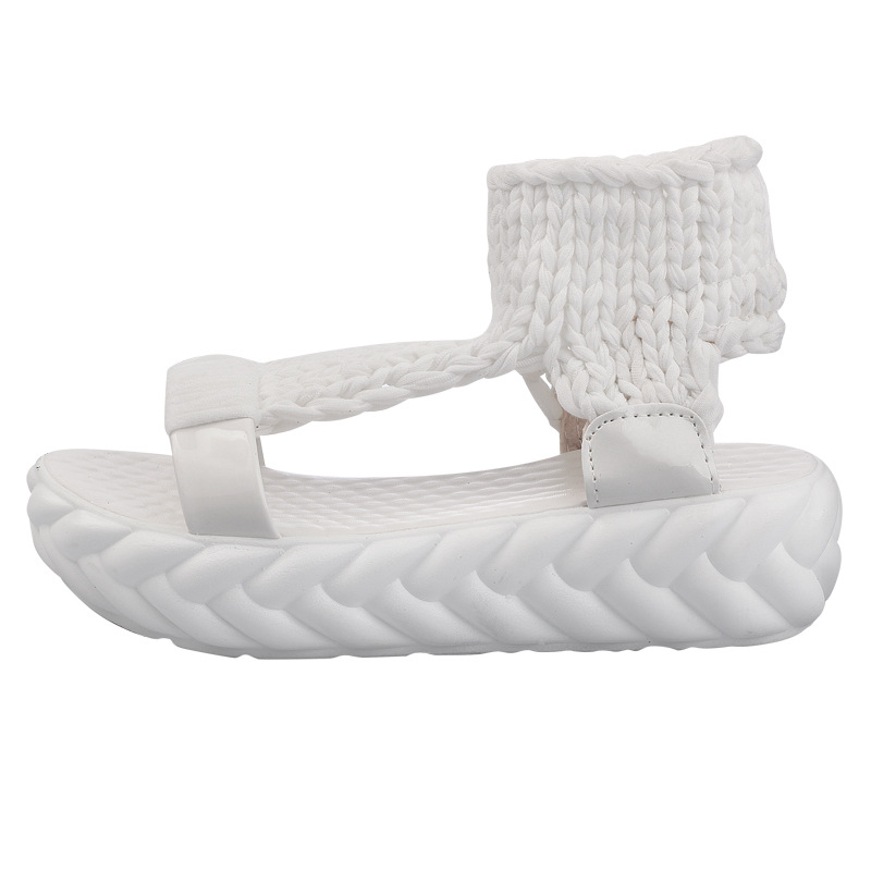 Thick-Soled Sponge Cake Wedge Heel All-Match Comfortable Roman Shoes