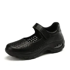 New Lightweight Large Size Shoes Cross-Border Hollow Women'S Shoes Nurse Shoes - Black - View 1